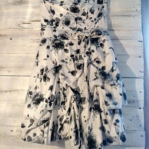 Strapless Floral Rose Dress